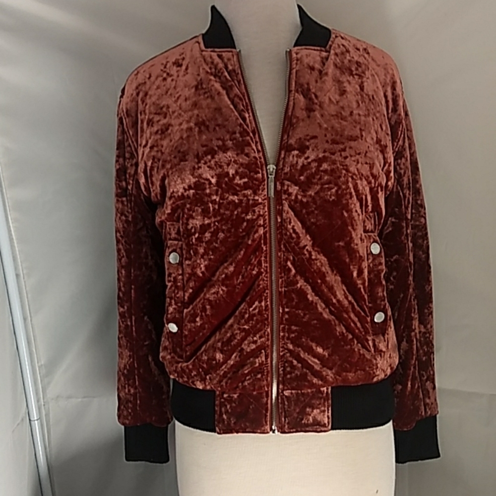 Crushed Velvet Bomber jacket, xs